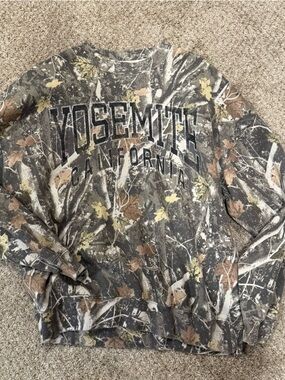 Abercrombie & Fitch Yosemite Camouflage Crewneck Sweatshirt - Green, Brown, Tan